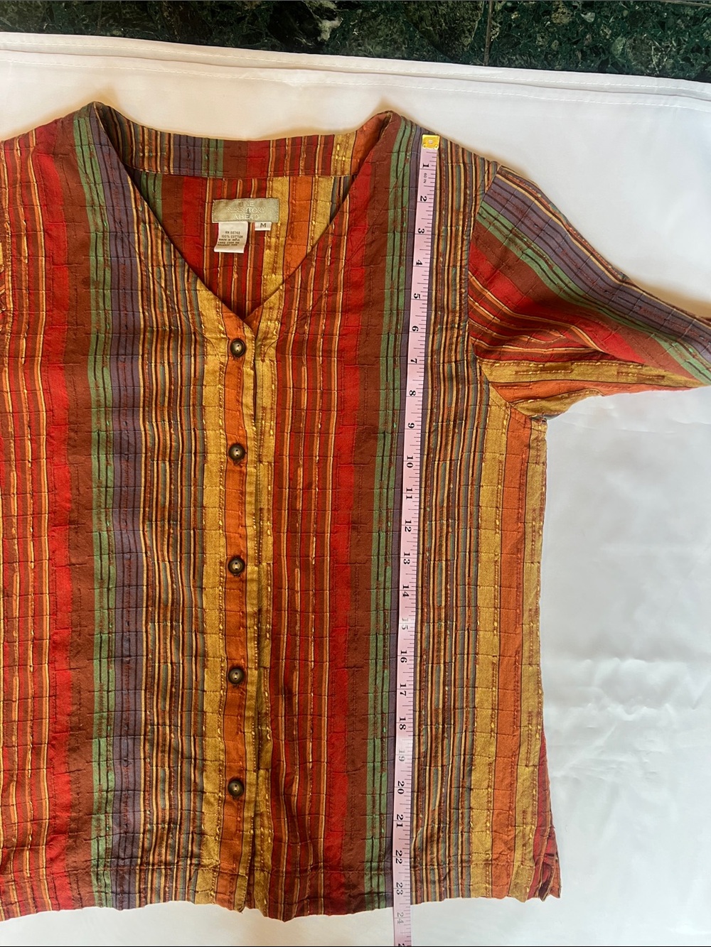 Territory Ahead Cotton Multicolor Stripe Women’s Top Sz M Lightweight Colorful - Picture 4 of 7